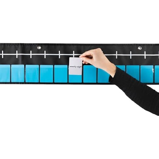 Really Good Stuff Number Line Pocket Chart with Cards - 1 Pocket Chart, 217 Cards