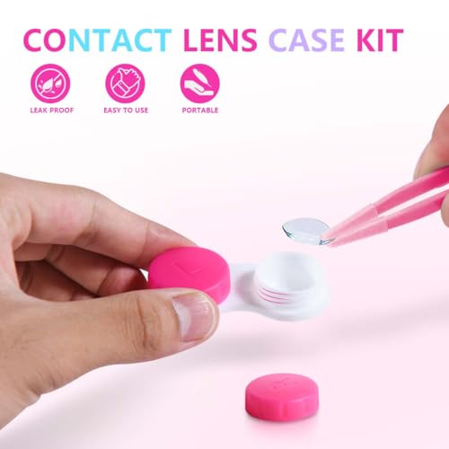 KISEER 12 Pack Colorful Contact Lens Case Box Holder Container Soak Storage Kit - size: 12 Count (Pack of 1)