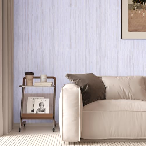 VaryPaper 15.7''x78.7'' White Gold Grasscloth Peel and Stick Wallpaper Textured Contact Paper for Cabinets Waterproof Removable Self Adhesive Linen Grass Cloth Wallpaper for Bedroom Bathroom Walls