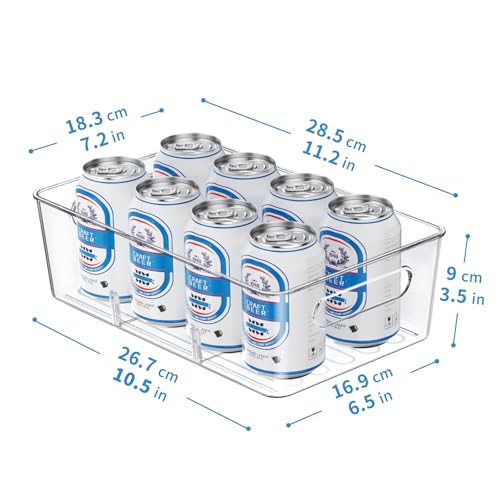 Mpotmiy Pantry Organizers and Storage , 8 Pack Snack Organizer for Pantry Shelf,Food Storage Bins with Divider,Clear Containers for Organizing,Transparent Plastic Basket,Refrigerator and Fridge Bins - style: 8pack