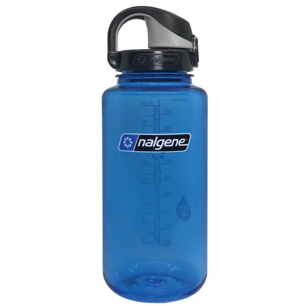 Nalgene 32 oz Wide Mouth Water Bottle with OTF Cap, BPA-Free, Durable & Leak Proof, Lightweight Bottle for Hiking, Gym, Work & Travel, Slate