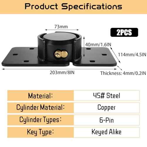 2 Packs Heavy Duty Puck Lock Keyed Alike, 73mm High Security Hidden Shackle Padlock with Hasp, Solid Steel Puck Lock Latches for Container, Garage Shed Trailer Truck, Black