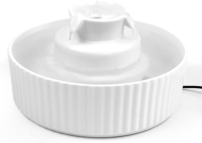 Ceramic Cat Water Fountain, 2.1L/71oz Cupcake Pet Water Fountain