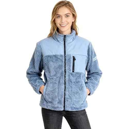 Roxy womens Zip-up Bonded Sherpa Jacket ? Oversized Fit, Pfas-free, Adjustable Hem