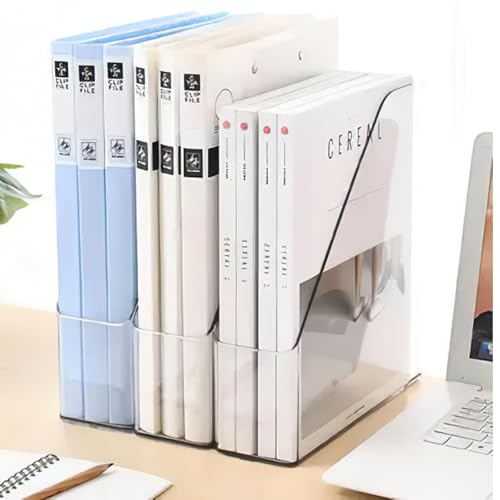 1 Pack Vertical File Holder Clear PET Desk Organizer and Storage Bins Holding for Magazines Binders Notebooks Envelopes File Organizer for Desk Multi-purpose Document Organizer Work Desktops