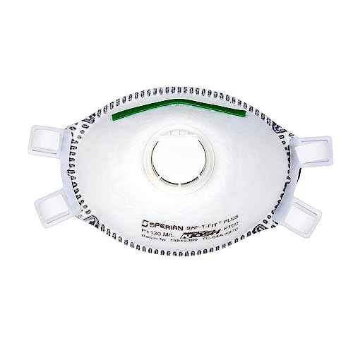 Honeywell Safety Products SAF-T-Fit Plus Disposable Lead Paint Removal P100 Respirator Mask with Exhalation Valve, 1-Pack (RWS-54020)