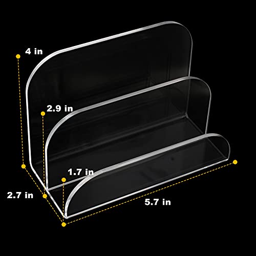 Acrylic Mail Organizer - 2 Section Desk Organizer with File Sorter and Letter Holder