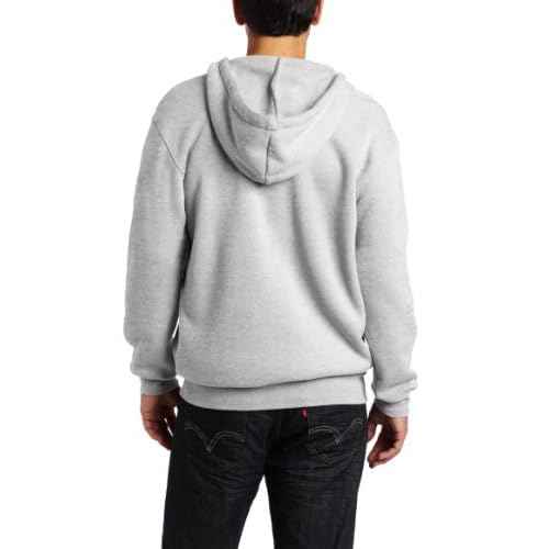 Carhartt Men's Loose Fit Midweight Full-Zip Sweatshirt, Heather Grey, 3X-Large
