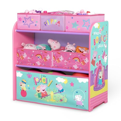 Delta Children - Peppa Pig Design & Store 6 Bin Toy Storage Organizer - Greenguard Gold Certified, Pink - color: Peppa Pig