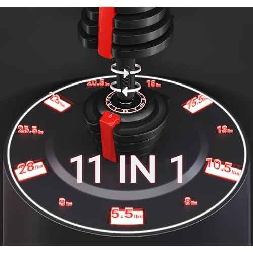Yaheetech Adjustable Dumbbell Set 28/40/52.5/90LBS Adjustable Dumbbells Fast Adjust Dumbbell Weight Set with Anti-Slip Handle and Tray for Men/Women Home Gym Strength Training Equipment Single/Pair