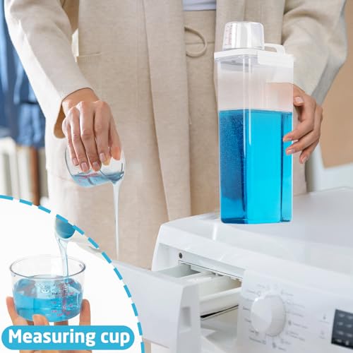 Laundry Detergent Dispenser-1 Pack, Detergent Dispenser with 4 Removable Labels, Laundry Soap Dispenser for Laundry Room Organization and Storage, BPA Free & PET Plastic Clear (98 oz) - size: 98 Fl Oz (Pack of 1)