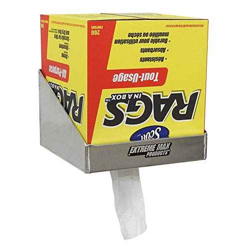 Extreme Max 5001.6128 Rag in a Box Wall-Mount Aluminum Dispenser Storage Rack Organizer for Enclosed Race Trailer, Shop, Garage, Storage - Black