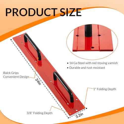 Blulu 2 Pack 24 in Steel Sheet Metal Folding Tool with Grips for Standing Seam Roofing Panels Drip Edge Folding Tool Sheet Metal Bender Hand Fits HVAC Applications Pipe Fitter Bending Supplies, Red