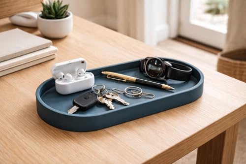 Happitasa Premium 12” x 5” Silicone Vanity Tray | Sink and Surface Organizer with Sturdy Non-Slip Base | Heat Safe, Dishwasher Safe (Dark Chocolate) - color: Dark Chocolate