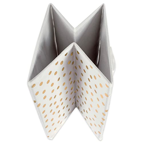 DII Non Woven Polyester Storage Bin, Polka Dot, White & Gold, Large Set of 2 - color: White & Gold, size: Large Set of 2, 13x13x13" Cube