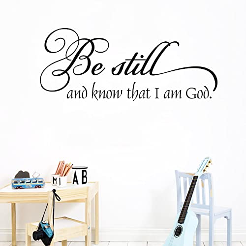 Inspirational Quotes Wall Stickers Decoration,Bible Verse Christian Jesus Prayer Religious Family Decor Sayings Sign, Be Still and Know That I am God