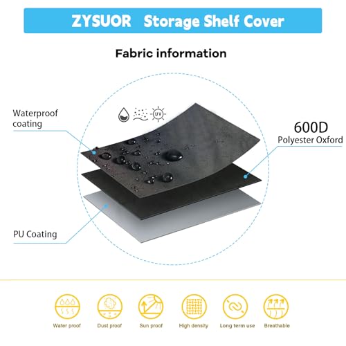 Waterproof & Dustproof Shelf Cover for Wire Rack, Transparent Front Panel for Easy Viewing, Sunscreen Protection, Fits 48" L x 18" D x 72" H (Cover Only) - size: 48"Wx18"Dx72"H