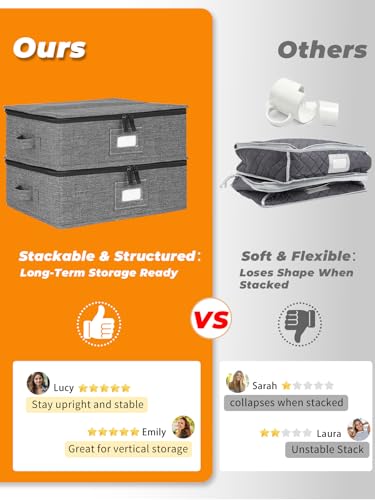 punemi Mug Storage Organizer w/Hard Shell Sides & Bottom, Padded Dividers, 2-Pack Stackable Coffee Mug Storage Boxes for Tea Cups, China Storage Containers for Packing & Moving - style: Coffee Storage 2pcs