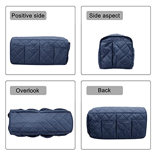 Armchair Caddy,Non Slip Sofa Armrest Organizer, Couch Armrest Remote Control Holder,Waterproof Recliner Arm Caddy with 14 Pockets for Cell Phone TV Remote Control - color: Blue