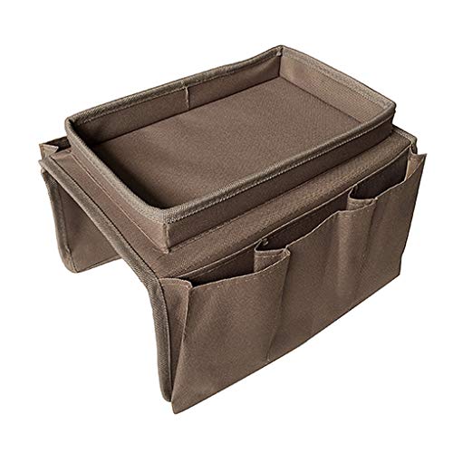 Sofa Armchair Caddy with Cup Holder Non-Slip Armrest Tray 4 Pockets Remote Control Holder Sofa Armrest Storage Organizer for Recliner Couch Armrest Side Pocket Storage for Magazine Tablet Phone