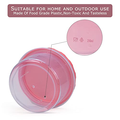Jucaifu 8 Pack 8 Ounce reuseable small plastic freezer storage container jars with screw lid for food snacks lunch Red - color: Red(8PCS)