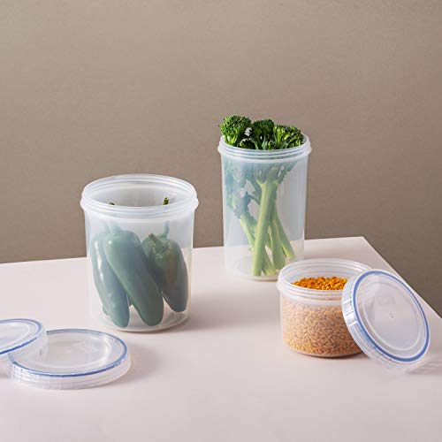 LocknLock Easy Essentials Twist Food Storage lids/Airtight containers, BPA Free, Short - 5 oz - for Candies, Clear - size: 5 Ounce