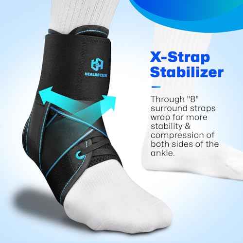 Lace Up Ankle Brace for Women Men, Ankle Support for Sprained Ankle, Plantar Fasciitis Brace Ankles Stabilizer Wrap for Basketball, Volleyball, Sports, Injury Recovery, M