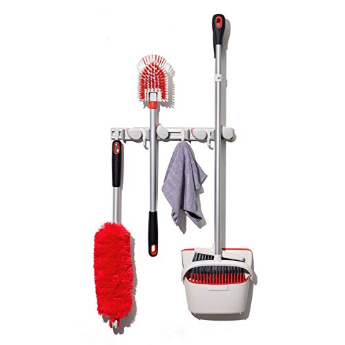 OXO Good Grips Wall-Mounted Mop and Broom Organizer (Pack of 12) - size: 3"x5"x17" (Pack of 12)