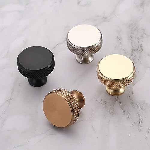 Asidrama 20 Pack Gold Kitchen Cabinet Knobs Knurled Dresser Knobs Drawer Knob Cabinet Hardware Aluminum Knob for Dresser Drawers