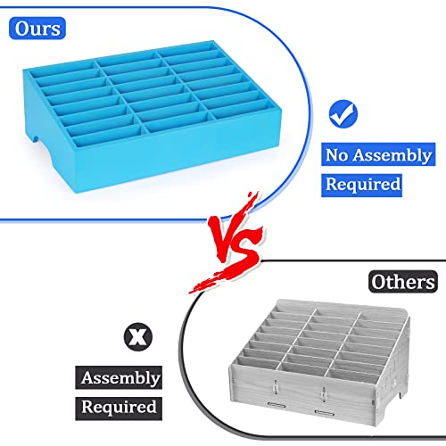 24-Grid Wooden Cell Phone Holder Desktop Organizer Storage Box for Classroom Office (Blue 24-Grid) - size: Blue 24-Grid