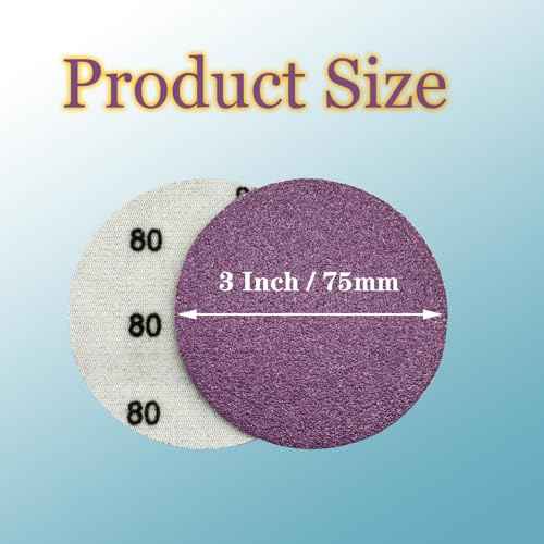 3 Inch 1000 Grit Wet Dry Sandpaper, 50pcs Sanding Disc, Hook and Loop Premium Aluminum Oxide Sand Paper for Metal, Wood, Auto