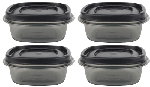 Bundle Food Storage Container Set, Easy Find Lids with Chalk Pen And Chalk Labels (Silver, 1.25 Cup Pack of 4) - color: Silver, size: 1.25 Cup Pack of 4