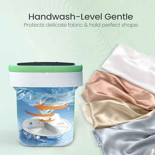 Portable Washing Machine - 16L Mini Foldable Washer with Spin Basket, 3 Cleaning Modes & Deep Cleaning for Small Clothes, Collapsible Laundry for Apartment, Home, Hotel and Travel (Green)
