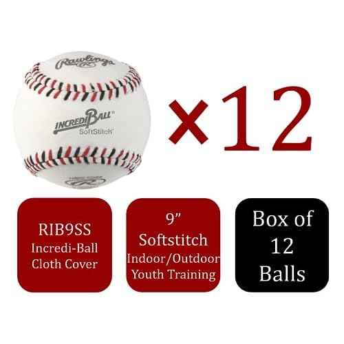 Rawlings | Incredi-Ball White Softstitch Baseballs | 9" | Cloth & Synthetic Leather Cover Options | 12 Count