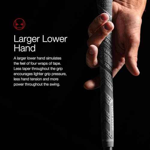 Golf Pride MCC Plus4 Golf Club Grip - All-Weather Hybrid Grip with Larger Lower Hand - Brushed Cotton Cord & Pebbled Texture - Purple/White