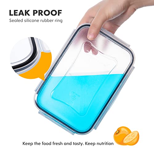 JSCARES 44 PCS Food Storage Container with Lid (22 Lids & 22 Containers) - Leakproof Meal-Prep Containers for Kitchen Storage Reusable Plastic Microwave/Dishwasher Safe with Labels & Pen - color: 5-22 Pack