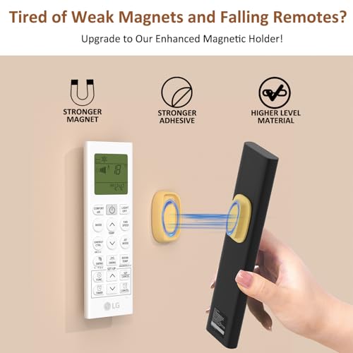 Tiizze 5 Pack Upgraded Magnetic Remote Control Holder Wall Mount - Enhanced N52 Magnets & Stronger Adhesive, No-Drill Remote Organizer for TV/Fan/AC Remotes - color: White
