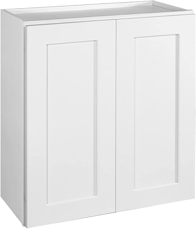 Design House Brookings Shaker Fully Assembled Wall Kitchen Cabinet W3336, 33 W x 12 D x 36 H, Painted White, Solid Wood, Design House, 569129
