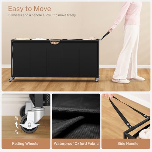 Laundry Sorter, Rolling Laundry Hamper with 5 Section Pul-Out Bags, Laundry Basket Organizer with 4 Drawers, Laundry Hamper with Wheels for Laundry Room Organization, Bathroom, Bedroom - size: 360 L