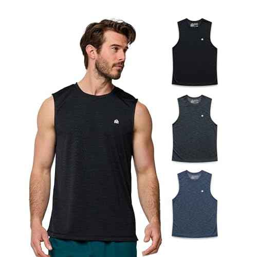 INTO THE AM Performance Muscle Tank Tops for Men S - 4XL - Workout Gym Quick Dry Fit Moisture Wicking Tanks