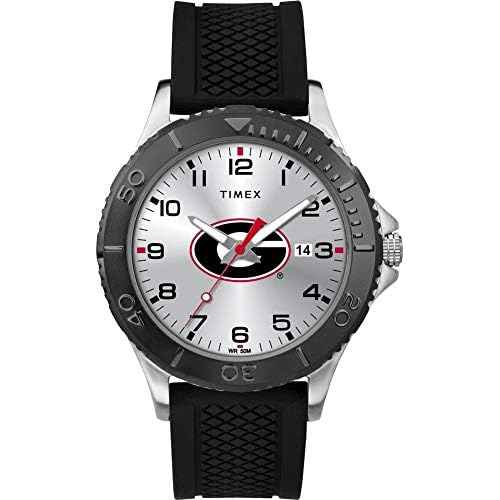 Timex Tribute Men's Collegiate Gamer 42mm Watch ? Georgia Bulldogs with Black Silicone Strap