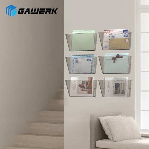 Gawerk Clear Acrylic Single Pocket, Plastic Hanging Wall Mount File Holder for Office Home (Gray, 8 Pack) - color: Gray, size: 8 Pack