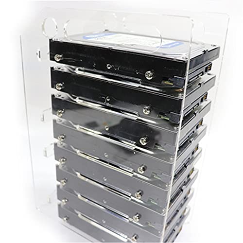 Hard Drive Bay Holder 3.5'' Multi-Layers Hard Disk Bracket HDD Mounting Bracket Kit, Transparent Mechanical Hard Disk Box Storage Organizer Case Rack with Cooling Fan Space (10 Layers) - style: 10 Layers