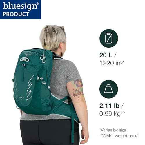 Osprey Tempest 20L Women's Hiking Backpack with Hipbelt, Jasper Green, WXS/S, Extended Fit