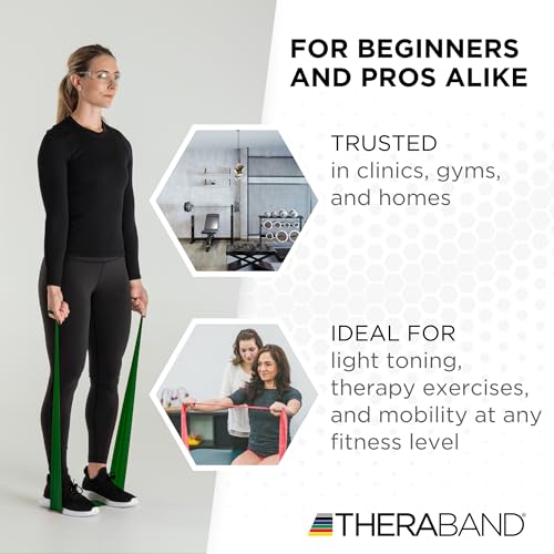 THERABAND Resistance Band, Black, Special Heavy, 50-Yard Roll, Latex Elastic Band for Exercise