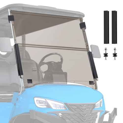 Nilight Golf Cart Windshield for Front Window Foldable Windproof UV Protection Compatible with Club Car Precedent Gas or Electric 2004-Up, Scratch and Impact Resistant, Tinted Acrylic