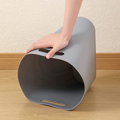 rejomiik Small Trash Can, 3.5 Gallon Slim Garbage Can Plastic Waste Basket with Handles Container Bin for Narrow Spaces Bathroom, Bedroom, Kitchen, Office at Home, Grey - color: Grey, size: 1 pack