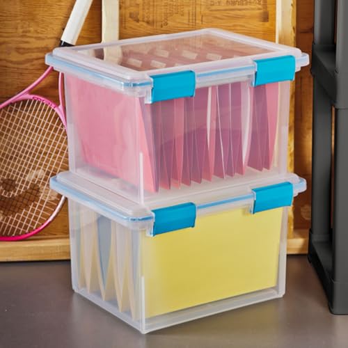 Sterilite 16-Pack Gasket Box, Weather-Resistant Storage Bins with Latching Lids, 32 Quart - Heavy-Duty Organizing Containers for Closet, Bathroom, and Office - size: 32 Quart, style: 16 Pack