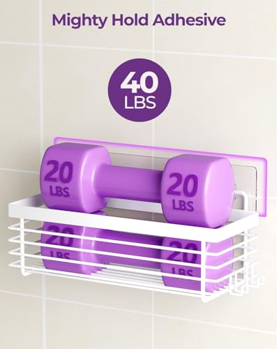 ODesign Shower Caddy 3 Pack SUS304 Stainless Steel-No Drilling-Shower Bathroom Shelves Rack,Rustproof Wall Mounted,Adhesive Shower Shelf Basket Organizer-White - color: White