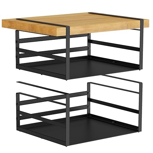2 Pack Under Shelf Basket, Black Undershelf Storage Basket, Heavy Duty Slide-in Hanging Storage Basket, Metal Under Cabinet Organizer for Kitchen, Pantry, Desk, Bookshelf, Cabinet - size: 2 Pack Standard Black